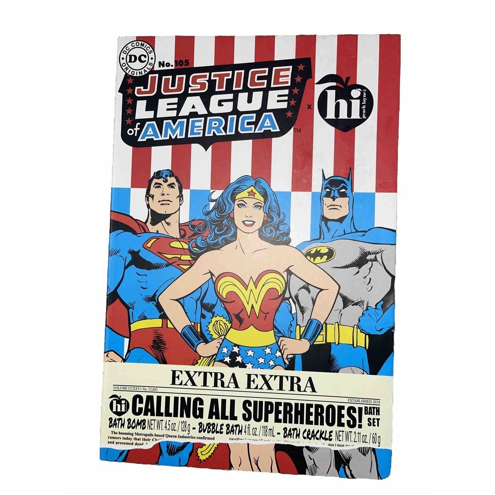 DC Justice League Gift Bath Set Batman Wonder Women Superman Bubble Bath, Fizz…